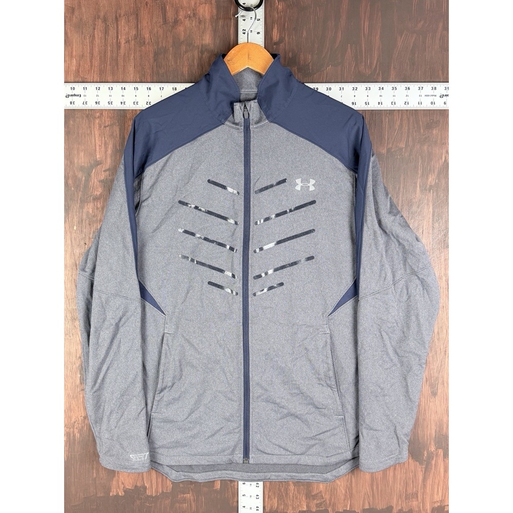 Under Armour Select Squad Warm Up Jacket Blue Gray Full Zip Men Large Activewear